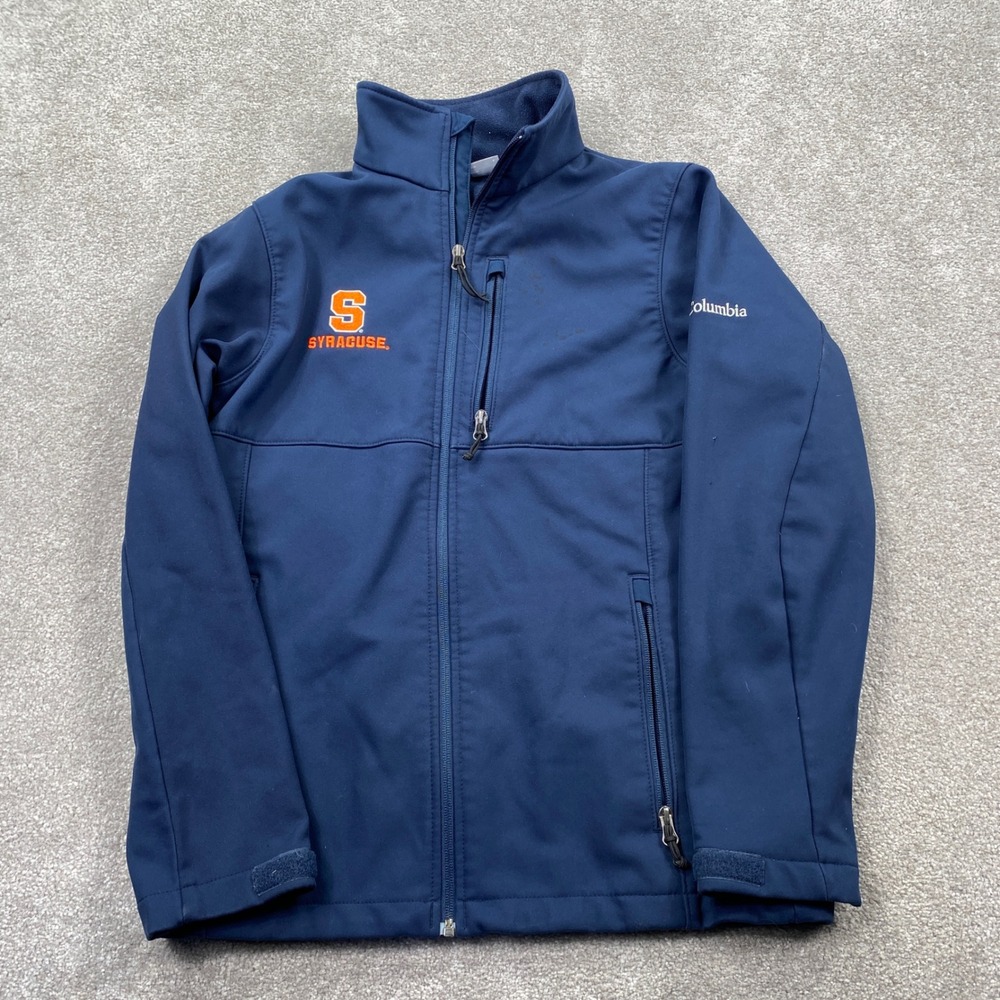 Syracuse University Columbia Softshell Jacket Mens Medium Navy Blue Full Zip